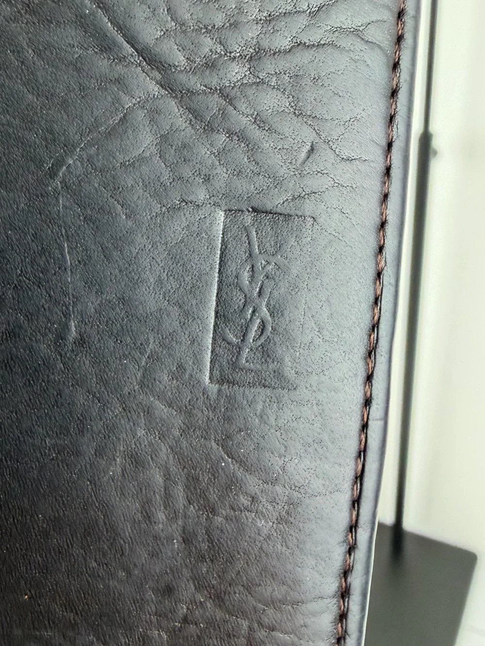 Yves Saint Laurent YSL Dark Brown Leather Bifold Wallet Vintage